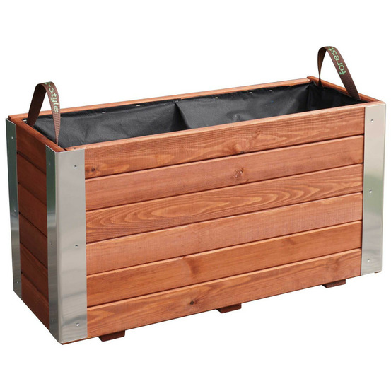 Bac à fleurs en bois lasuré 80 x 30 x 43,5 cm bambou