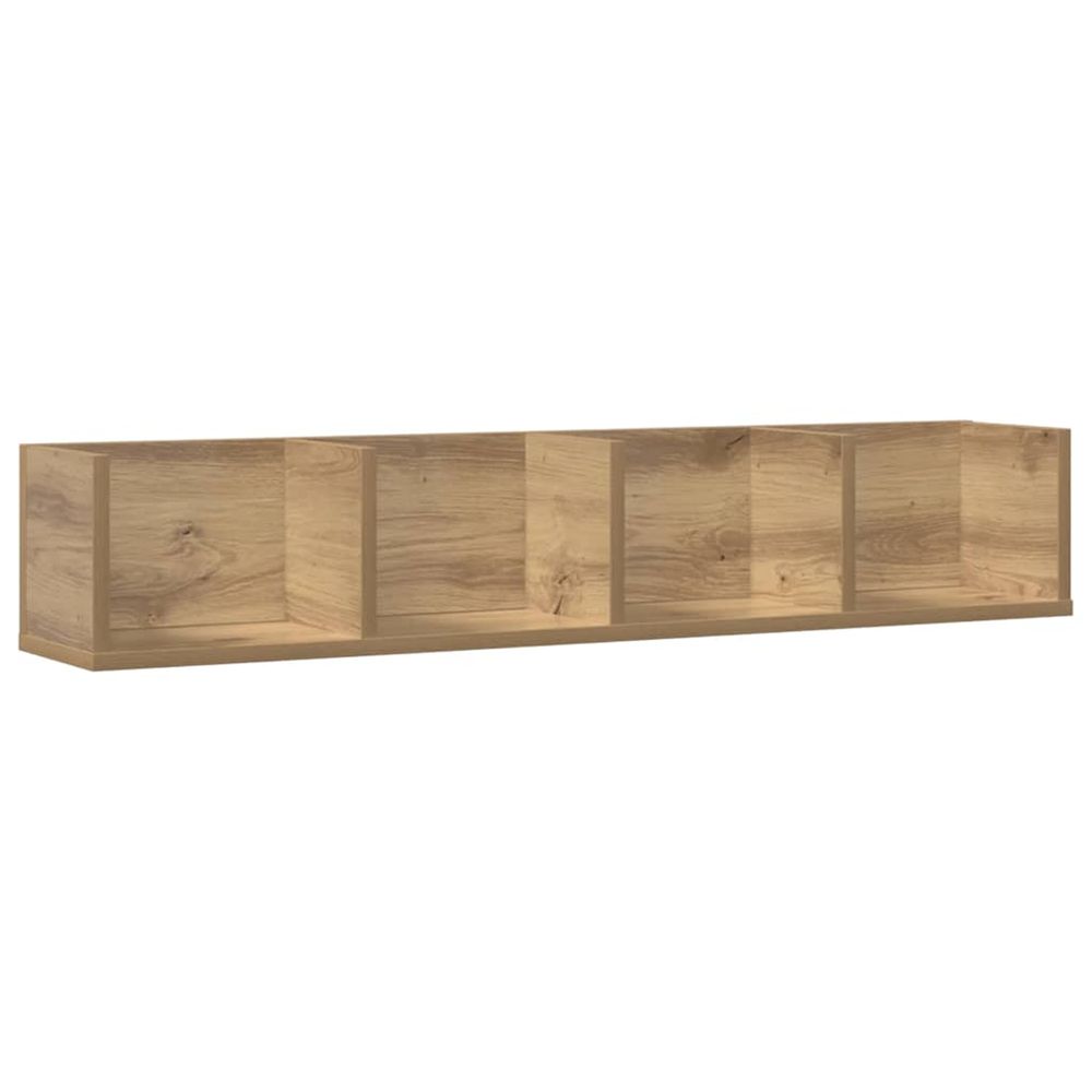 Étagère murale à cd chêne artisanal 100x18x18cm bois ingénierie