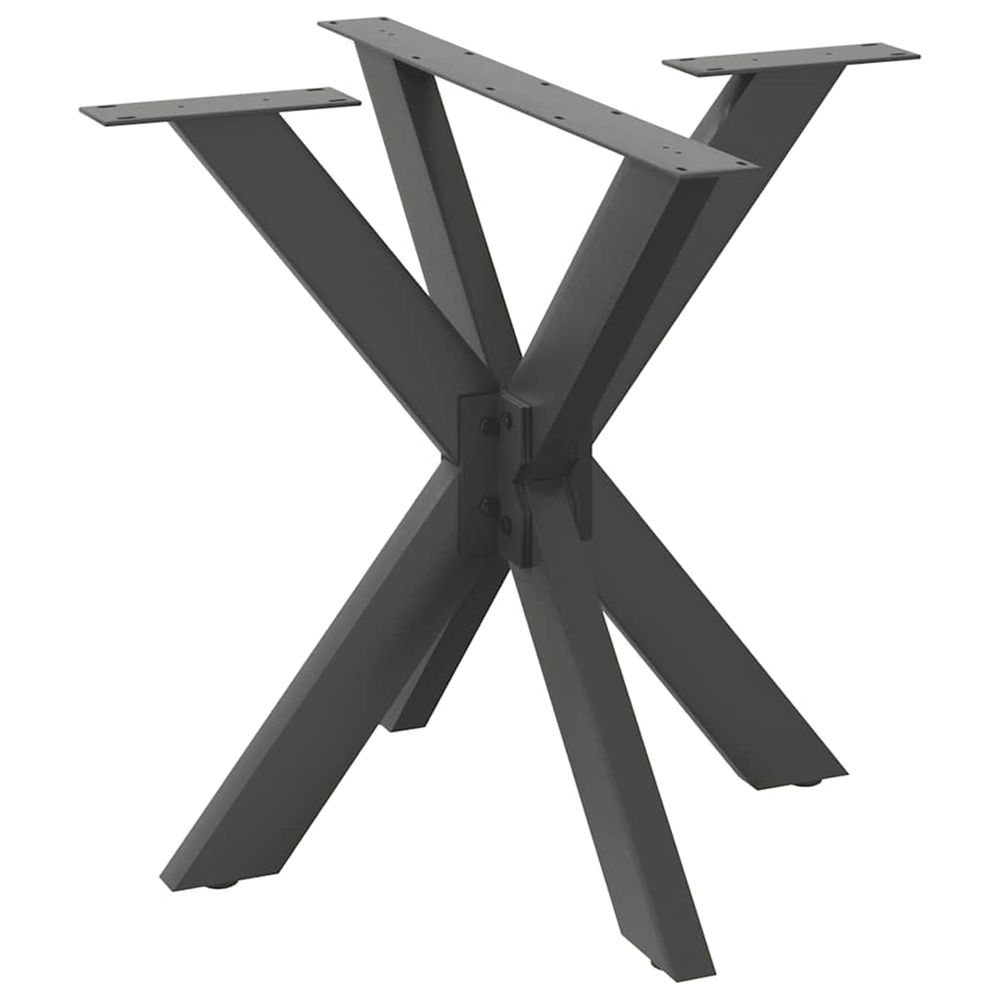Pied de table à manger en forme d'araignée, anthracite, 85 x 85 x (72-73) cm, acier