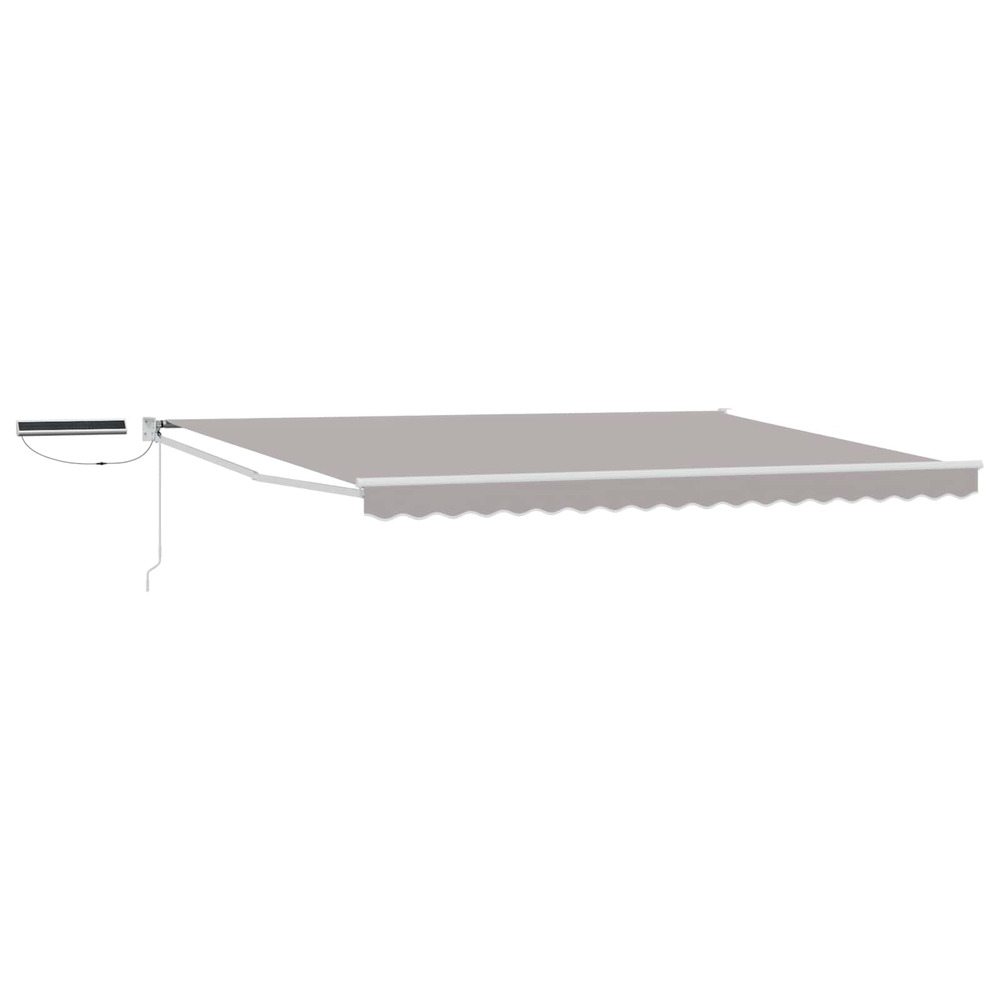 Auvent rétractable électrique gris clair et blanc 5 x 3 m