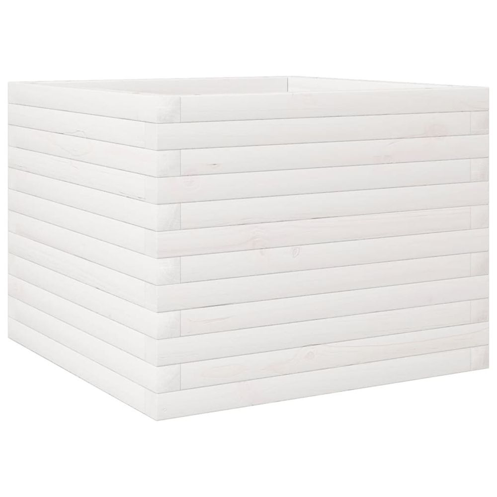 Jardinière d'extérieur blanc 60x60x45,5 cm bois de pin massif