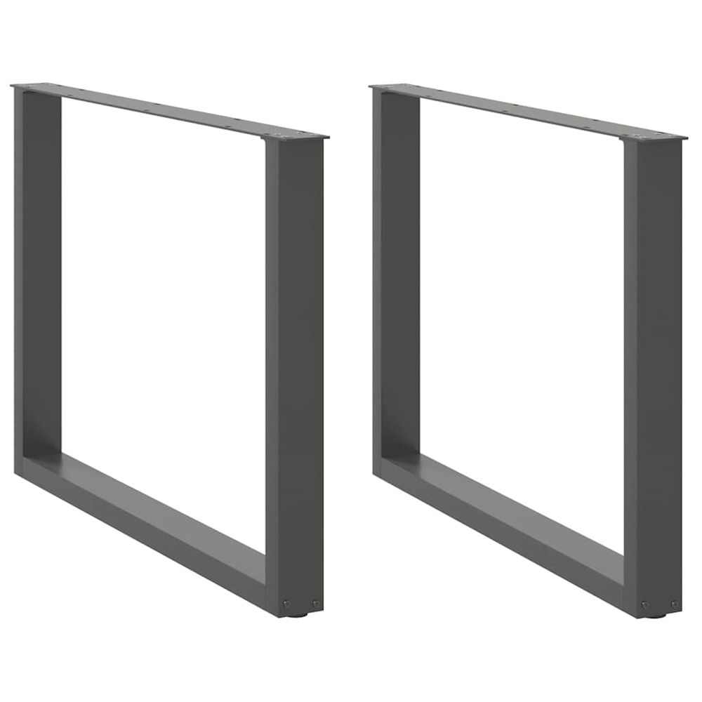 Pieds de table à manger en u 2 pièces anthracite 100 x (72-73) cm acier