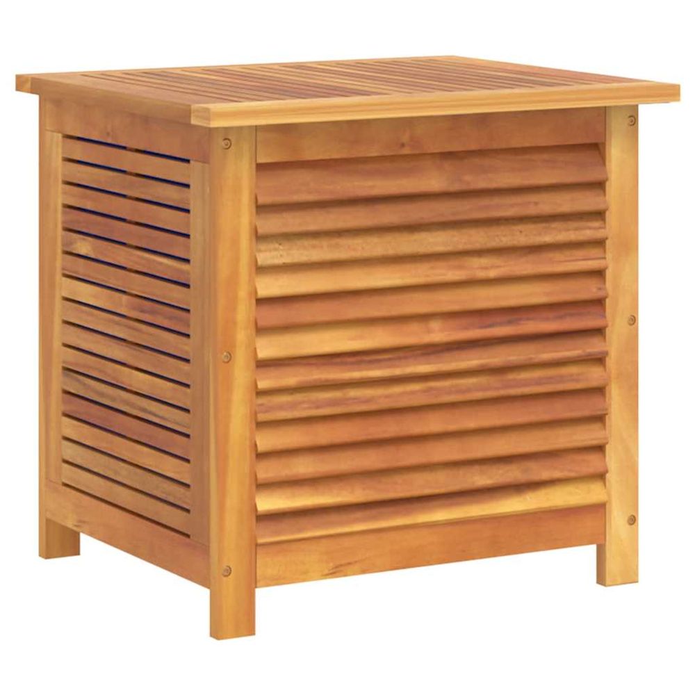 Boîte de rangement de jardin persiennes 60x50x56cm bois acacia