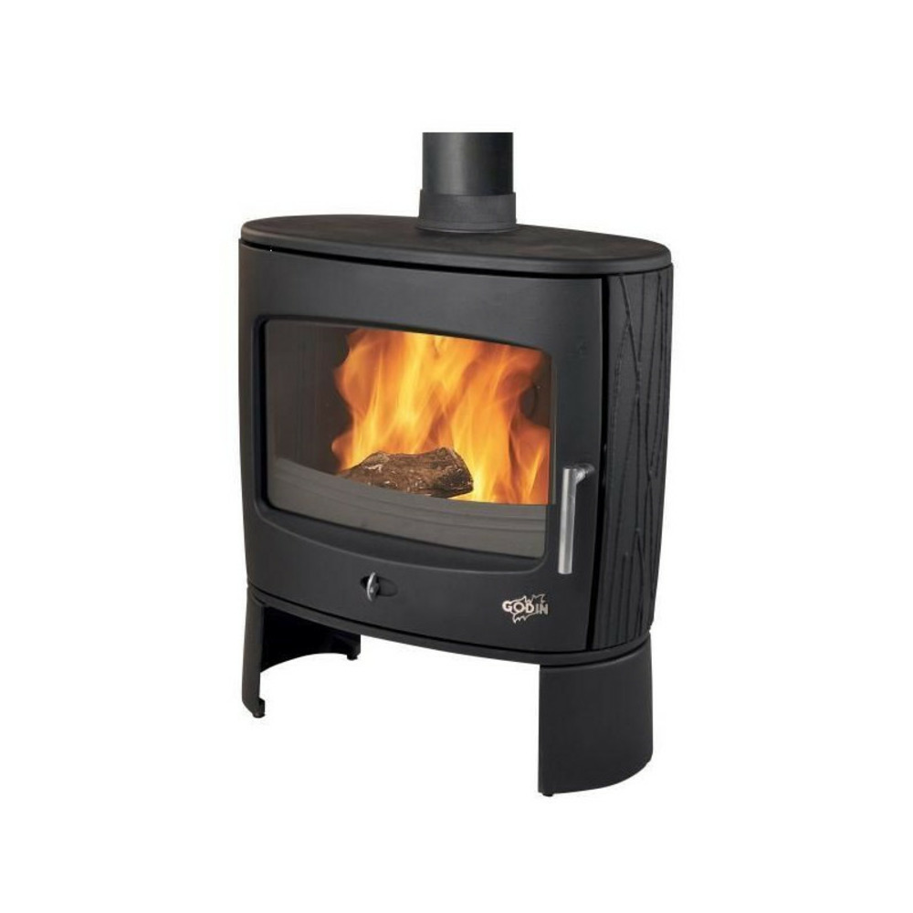 Poêle à bois fonte-eclipse-8 kw-peint anthracite godin - 388118