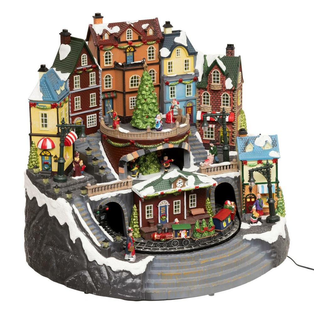 Village lumineux gare et sapin 39 led musical