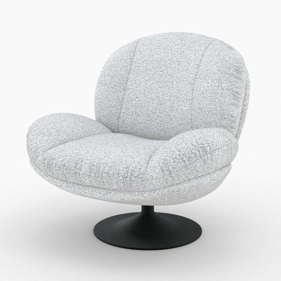 Ricci-fauteuil pivotant en tissu bouclé gris chiné
