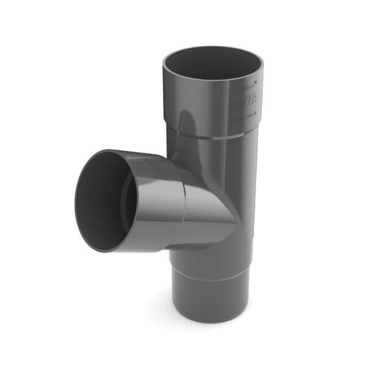 Té de gouttière graphite 63mm, raccord de chéneau