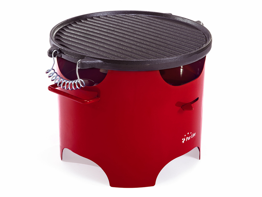 Barbecue à l'éthanol 0.5l en acier rouge