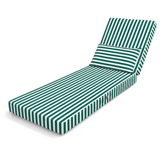 Coussin bain de soleil premium avec coussin - rayures vertes