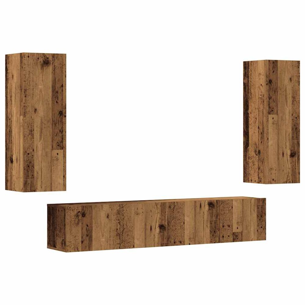 Meubles tv muraux 4 pcs vieux bois bois d'ingénierie