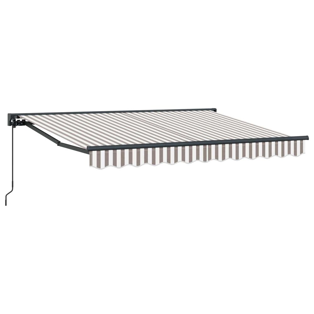 Auvent rétractable gris clair et blanc 4,5 × 3 m