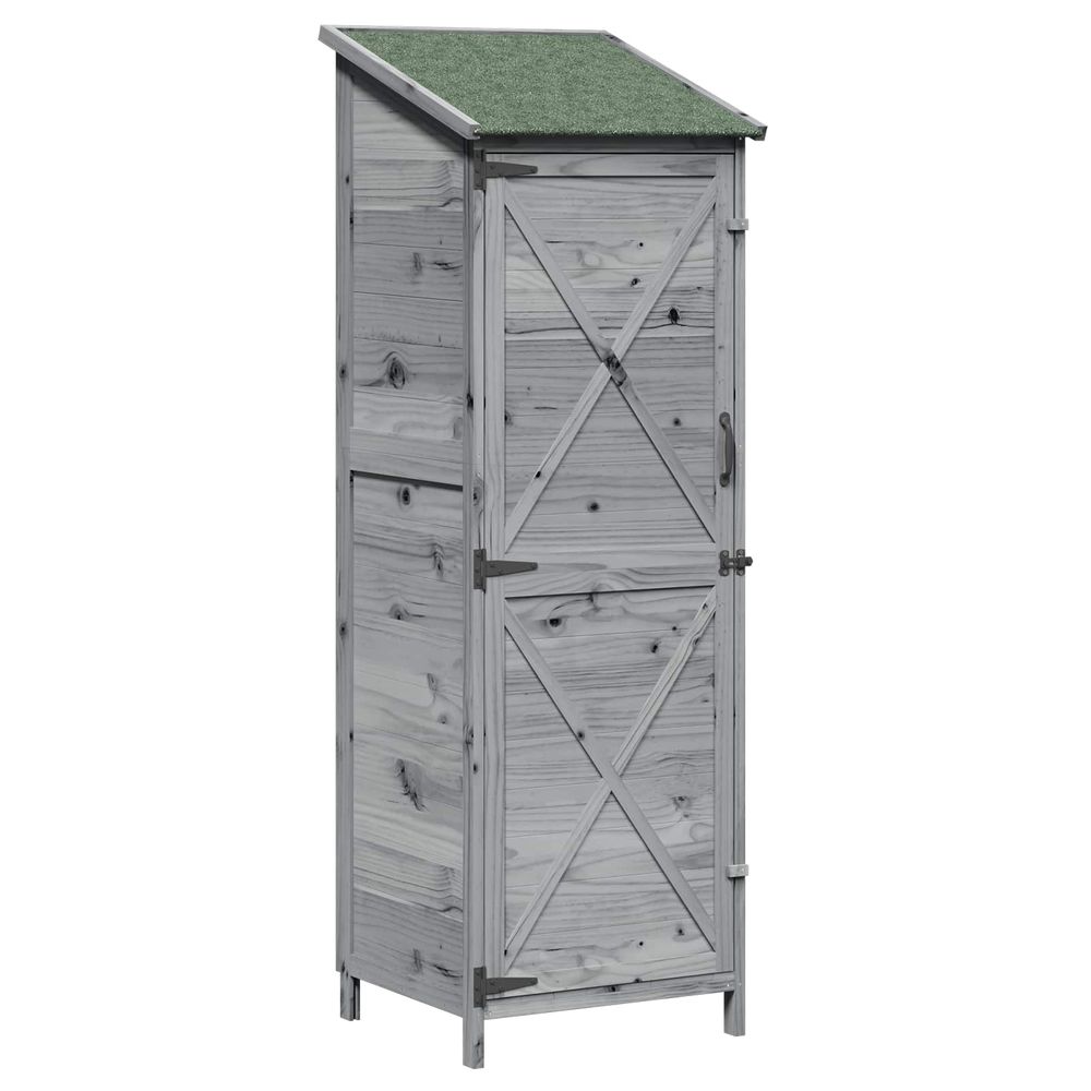 Abri de jardin gris 59,5 x 56 x 176,5 cm bois de sapin massif