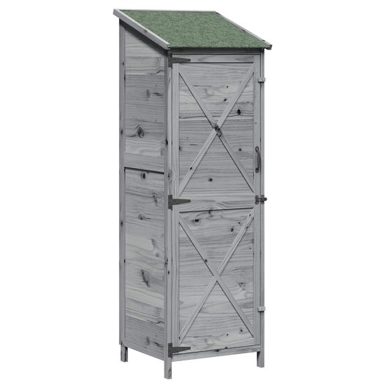 Abri de jardin gris 59,5 x 56 x 176,5 cm bois de sapin massif
