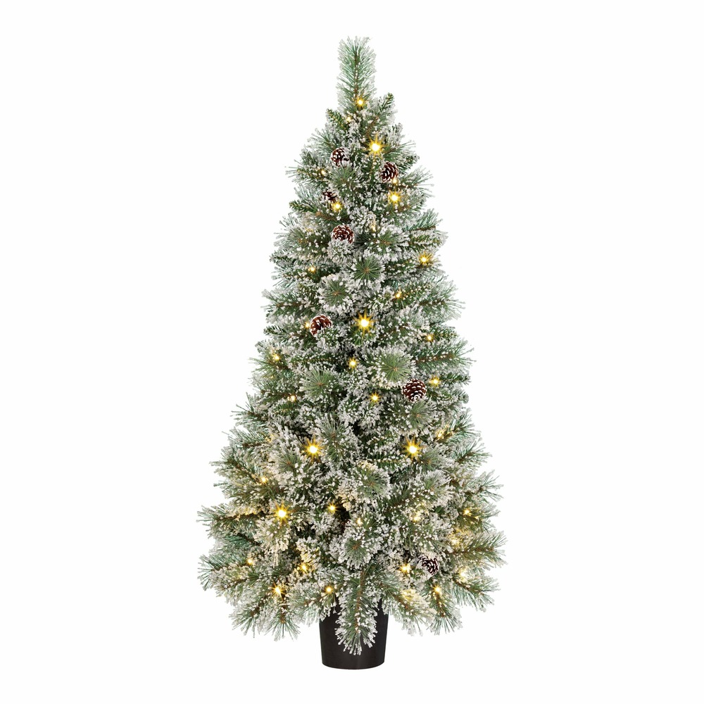 Black box trees vandans sapin de noel led vert givre blanc chaud 70l 178 tips batterie et minuteur - h120xd60cm