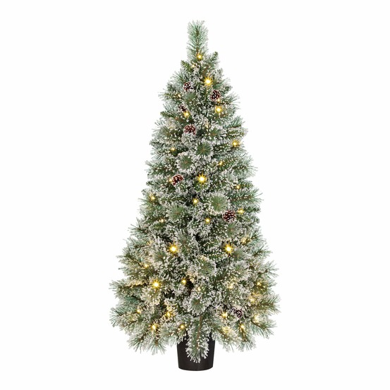 Black box trees vandans sapin de noel led vert givre blanc chaud 70l 178 tips batterie et minuteur - h120xd60cm