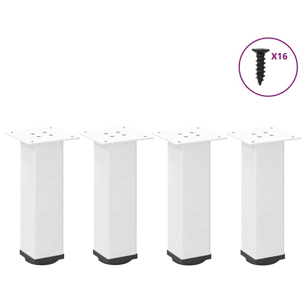 Pieds de table basse 4 pièces blanc 30-32 cm acier