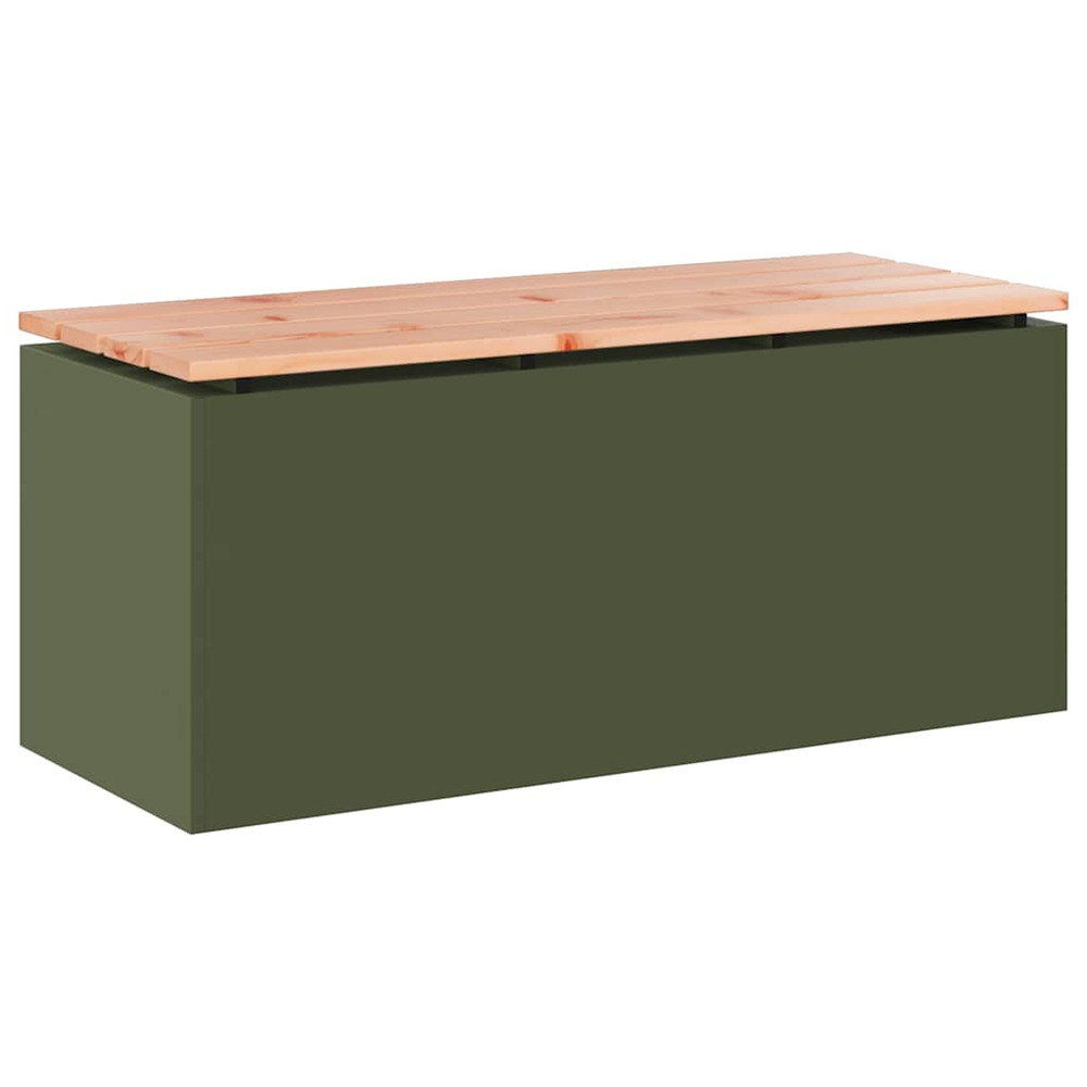 Banc de jardin vert olive 100 x 40 x 43 cm acier