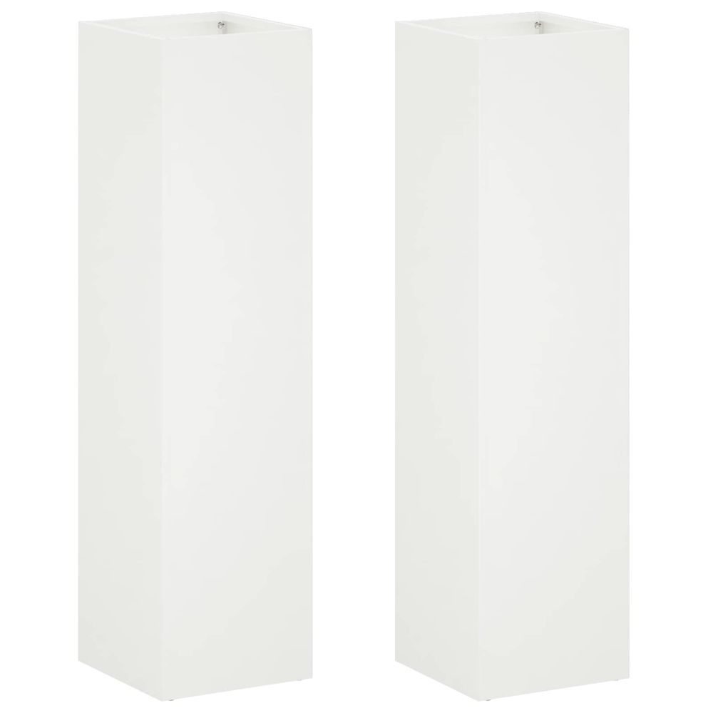 Cache-pot de jardin 2 pc blanc 20 x 20 x 75 cm