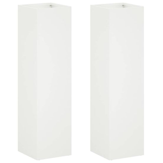 Cache-pot de jardin 2 pc blanc 20 x 20 x 75 cm