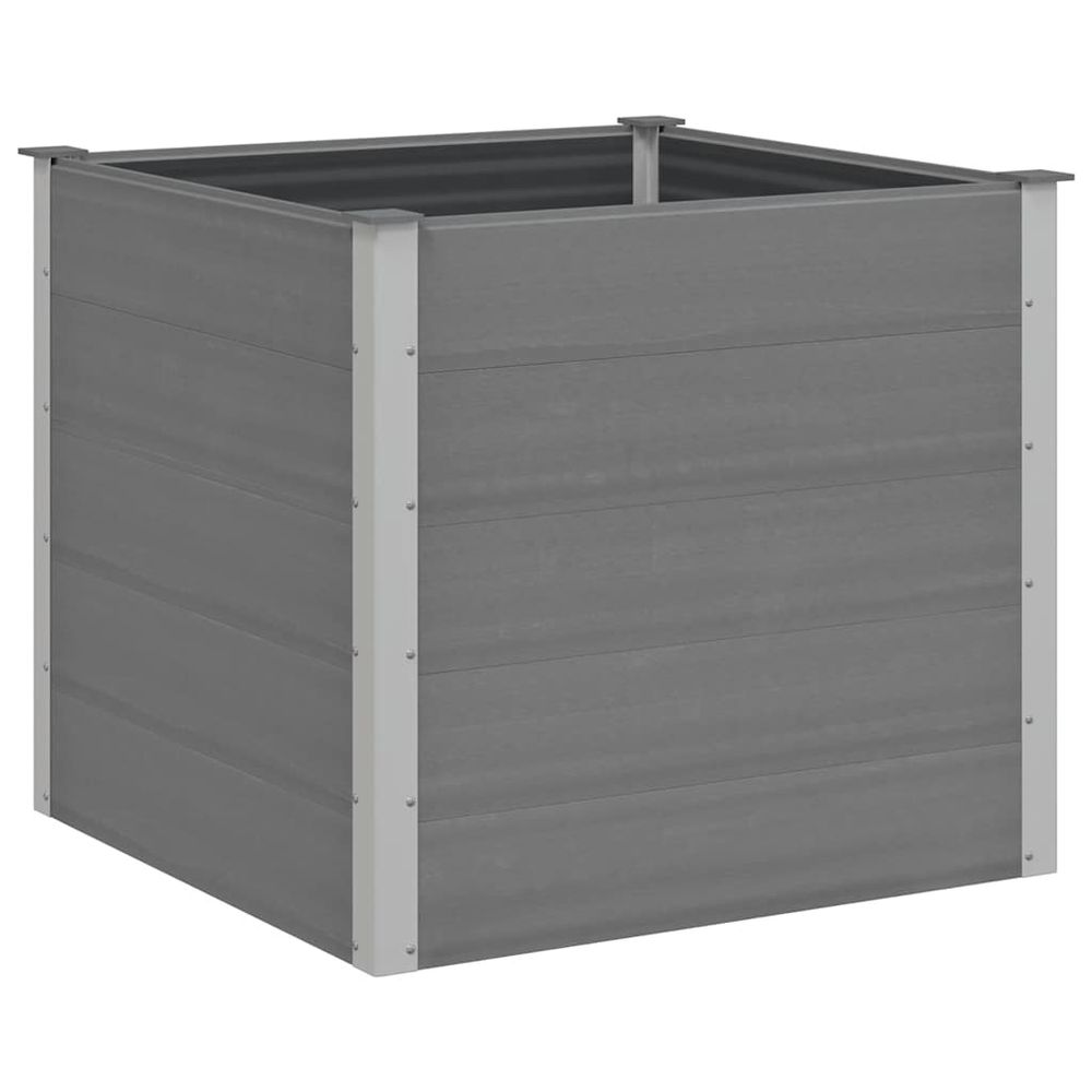 Lit surélevé de jardin wpc 100x100x91 cm gris