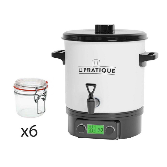 Stérilisateur automatique en émail écran lcd avec 6 bocaux stérilisateur + 6 boc