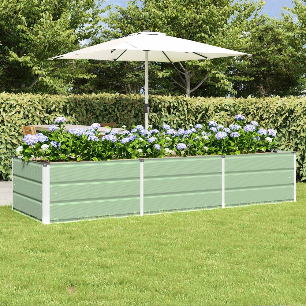 Jardinière vert 240 x 80 x 45 cm acier