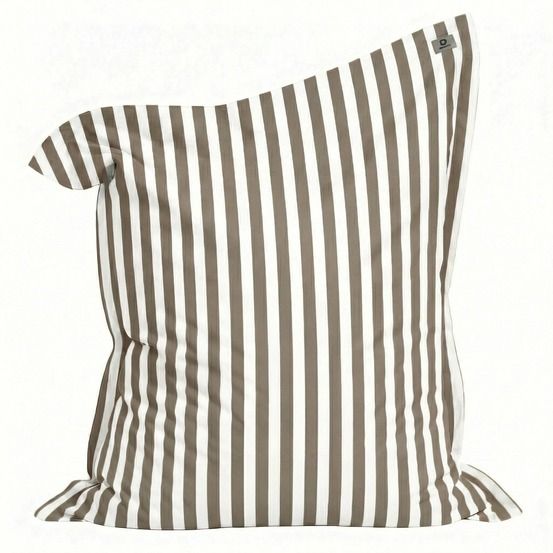Housse pour pouf géant xxl 180x140 rayure beige - déhoussable & anti-uv (intérieur / extérieur)