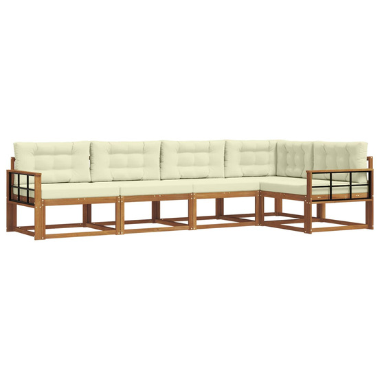 Ensemble de canapés d'extérieur 5 pcs naturel et crème