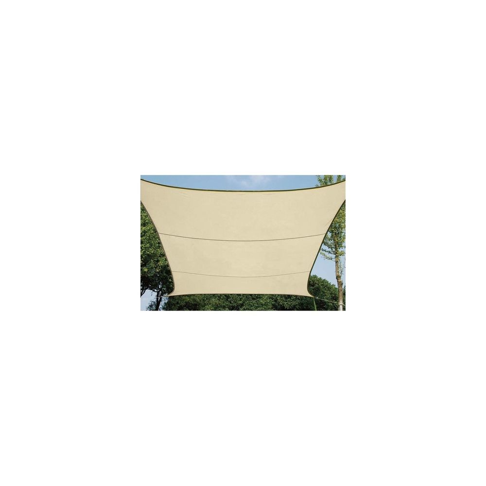 Voile solaire perméable - carré - 5 x 5 m - couleur : champagne