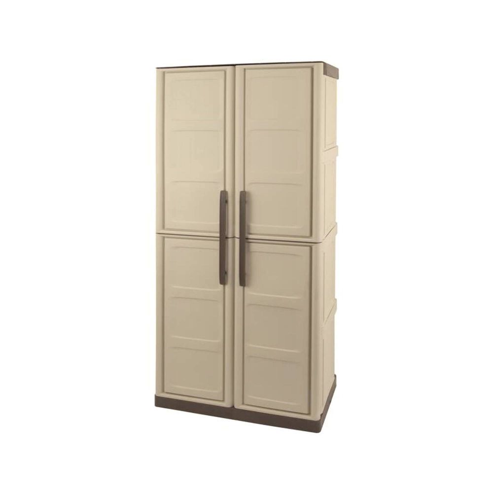 Armoire d'extérieur adenina, 3 étagères 70x39x165h cm beige