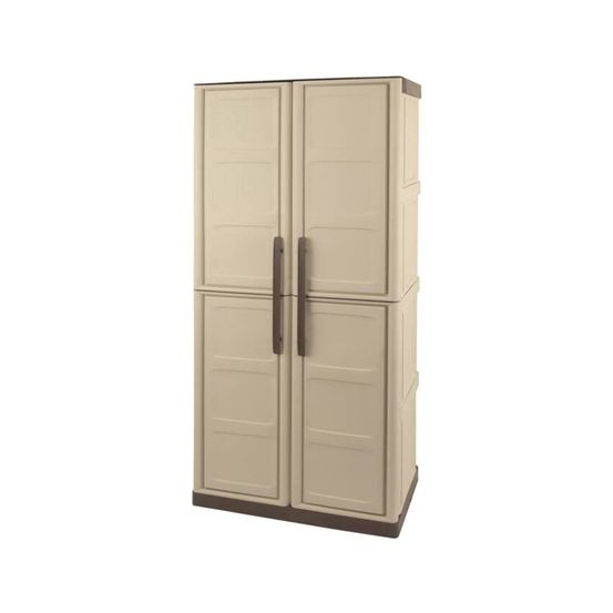 Armoire d'extérieur adenina, 3 étagères 70x39x165h cm beige