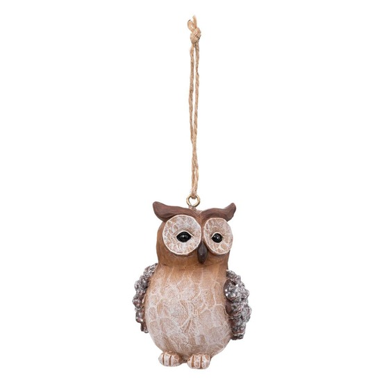 Sujet de noël résine hibou 7.5 cm