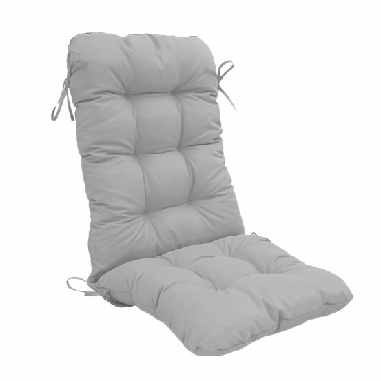 Coussin pour chaise avec dossier - capitonné - 50x120x8cm - gris galet