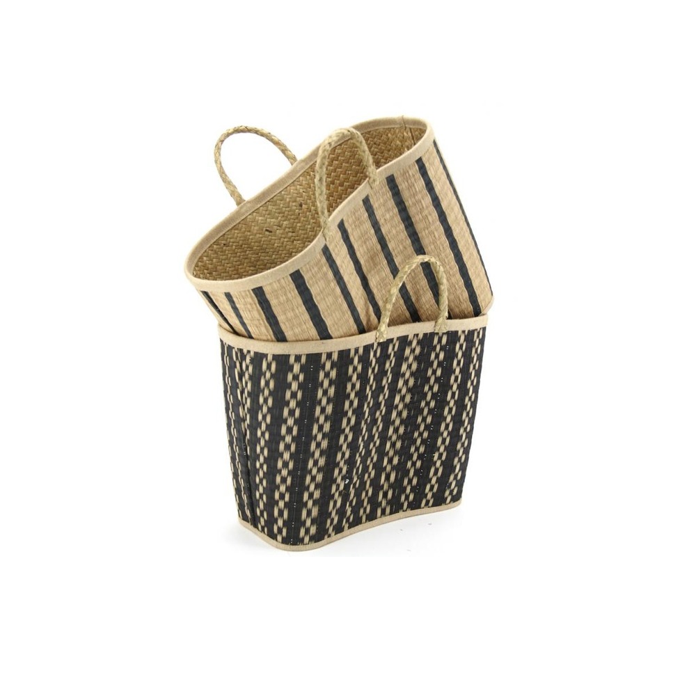 Cabas en jonc rayé - sma3970