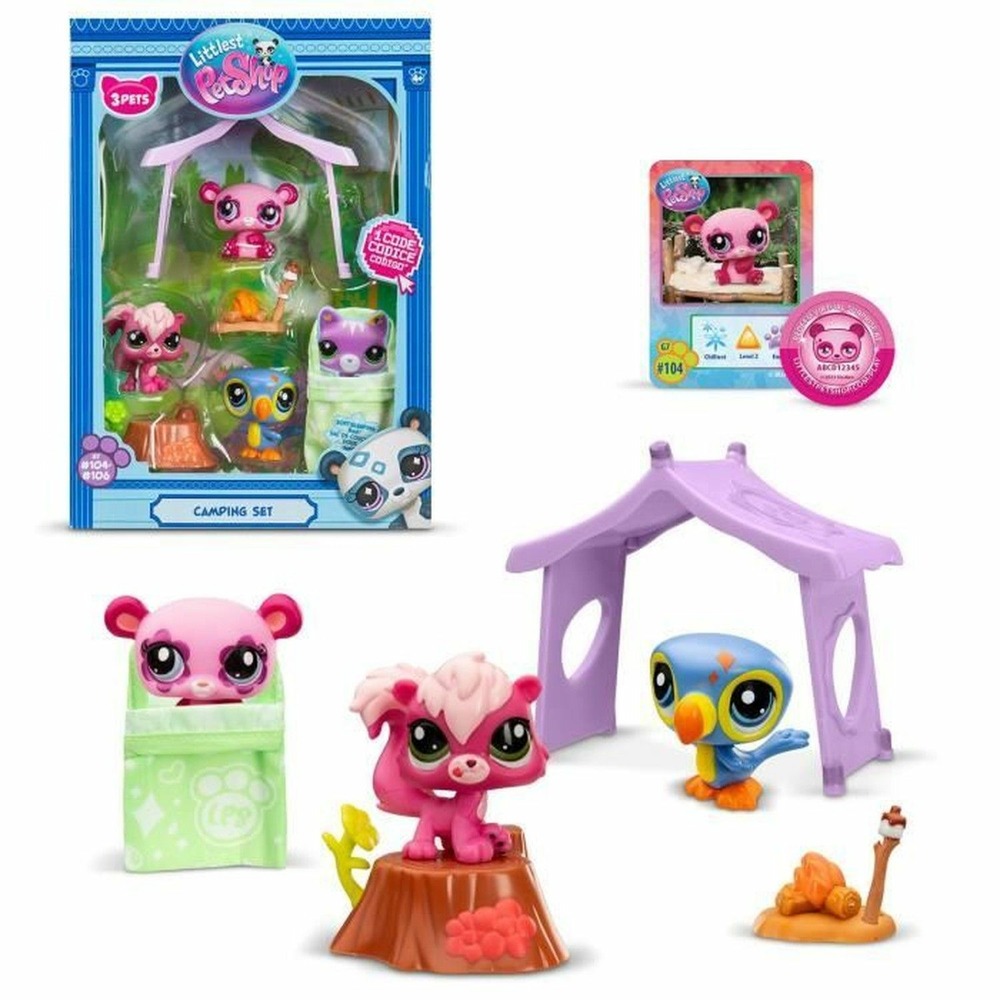 Pack à theme 3 pets littlest pet shop camping - animaux
