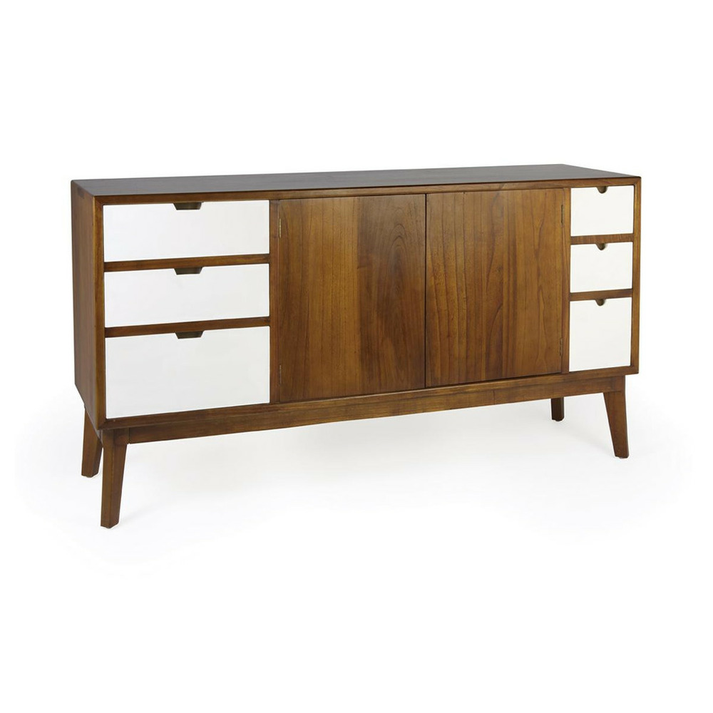 Bahut 6 tiroirs bronze bois marron - loélie décoration d'autrefois