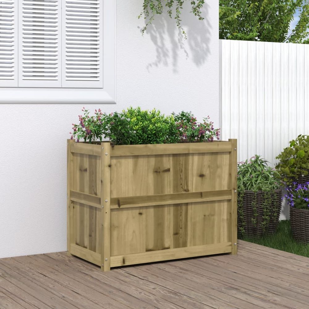 Jardinière haute surélevée en pin traité autoclave 90x50x70cm