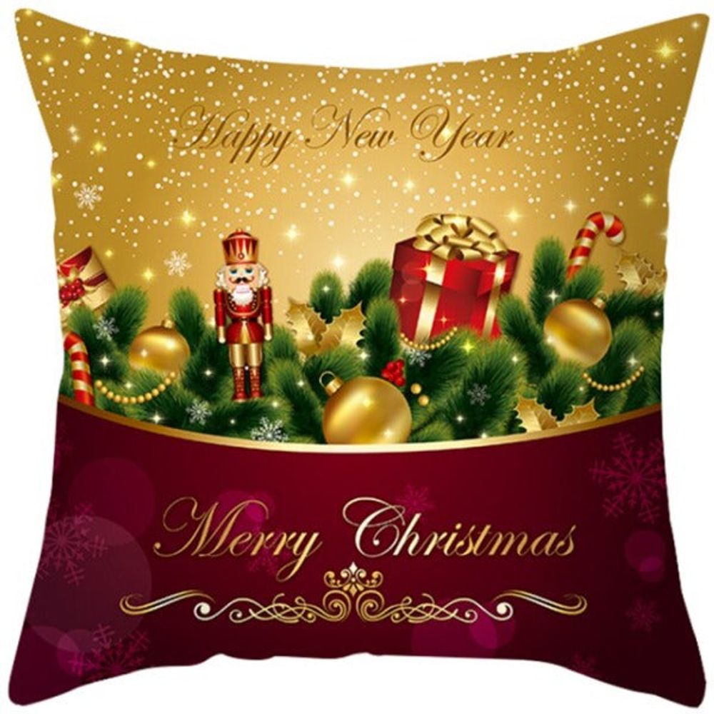 Housse de coussin de noël - casse noisette