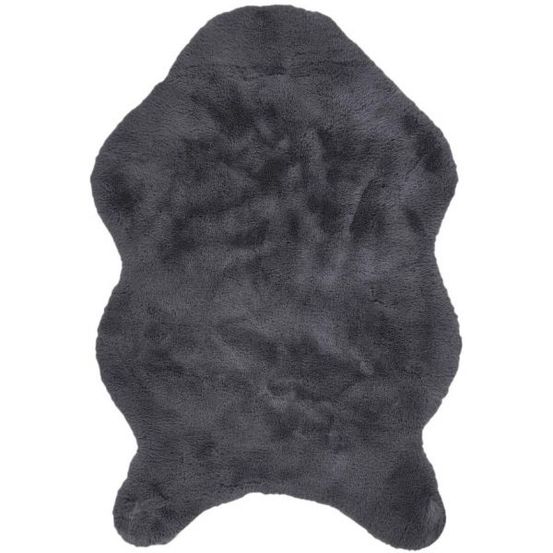Tapis imitation fourrure poil fin 60x90 cm gris