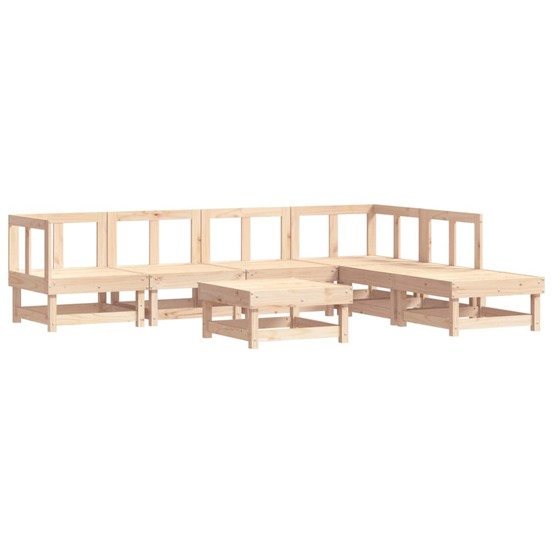 Salon de jardin 7 pcs bois de pin massif