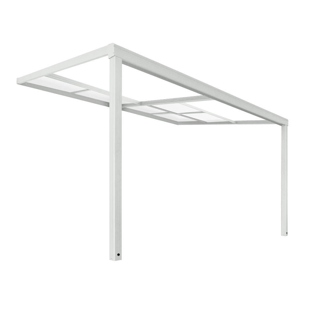 Home deluxe - toit de terrasse solis deluxe - blanc, 390 x 295 x 233 / 272 cm - avec fonction toit coulissant - avec panneaux