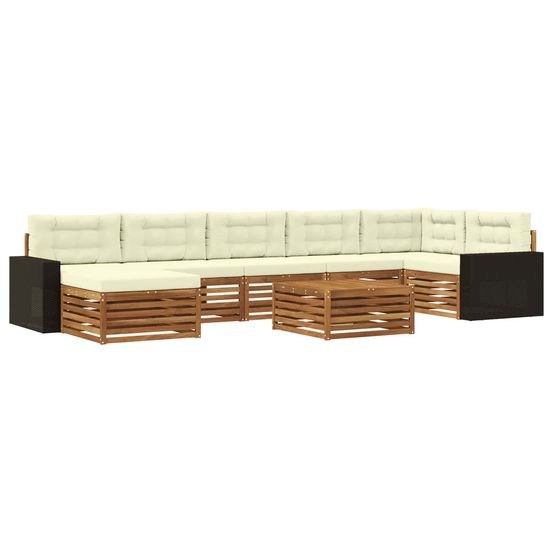 Ensemble de canapés d'extérieur 8 pc naturel et crème