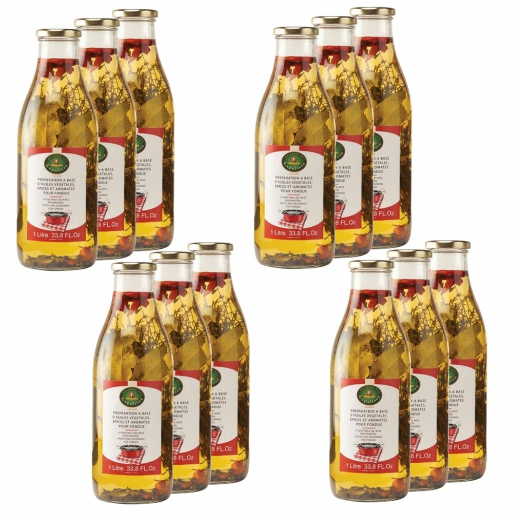 Lot 12x huile spéciale fondue - lapalisse - bouteille 1l