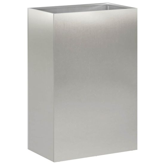 Cache-pot de jardin argenté 50 x 40 x 75 cm acier inoxydable