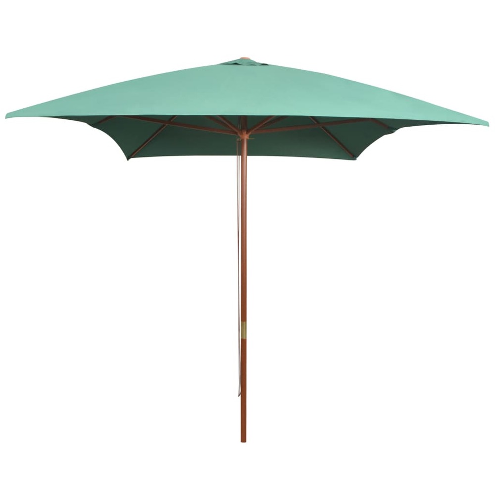 Parasol avec poteau en bois 200 x 300 cm vert