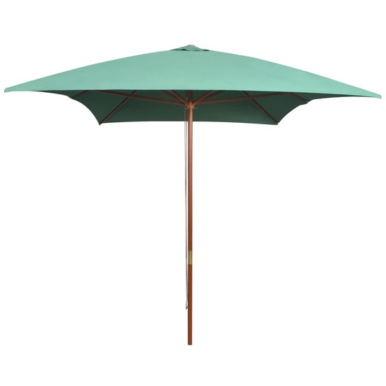 Parasol avec poteau en bois 200 x 300 cm vert