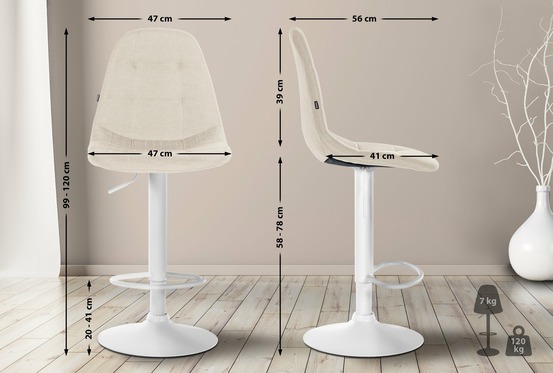 Tabouret de bar elmore tissu w