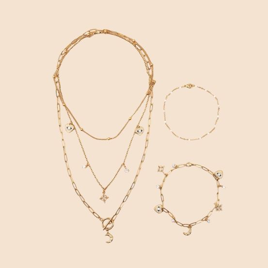 Kit diy bijoux en acier inoxydable - parure dorée