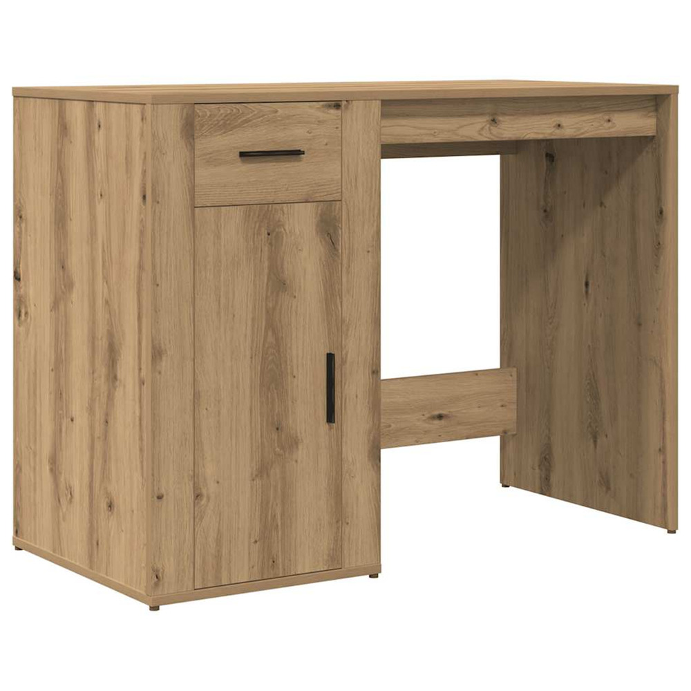 Bureau chêne artisanal 100x49x75 cm bois d'ingénierie