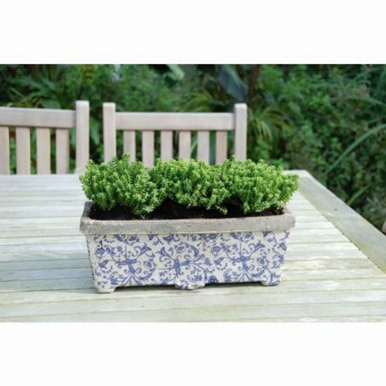 Jardinière céramique bleu